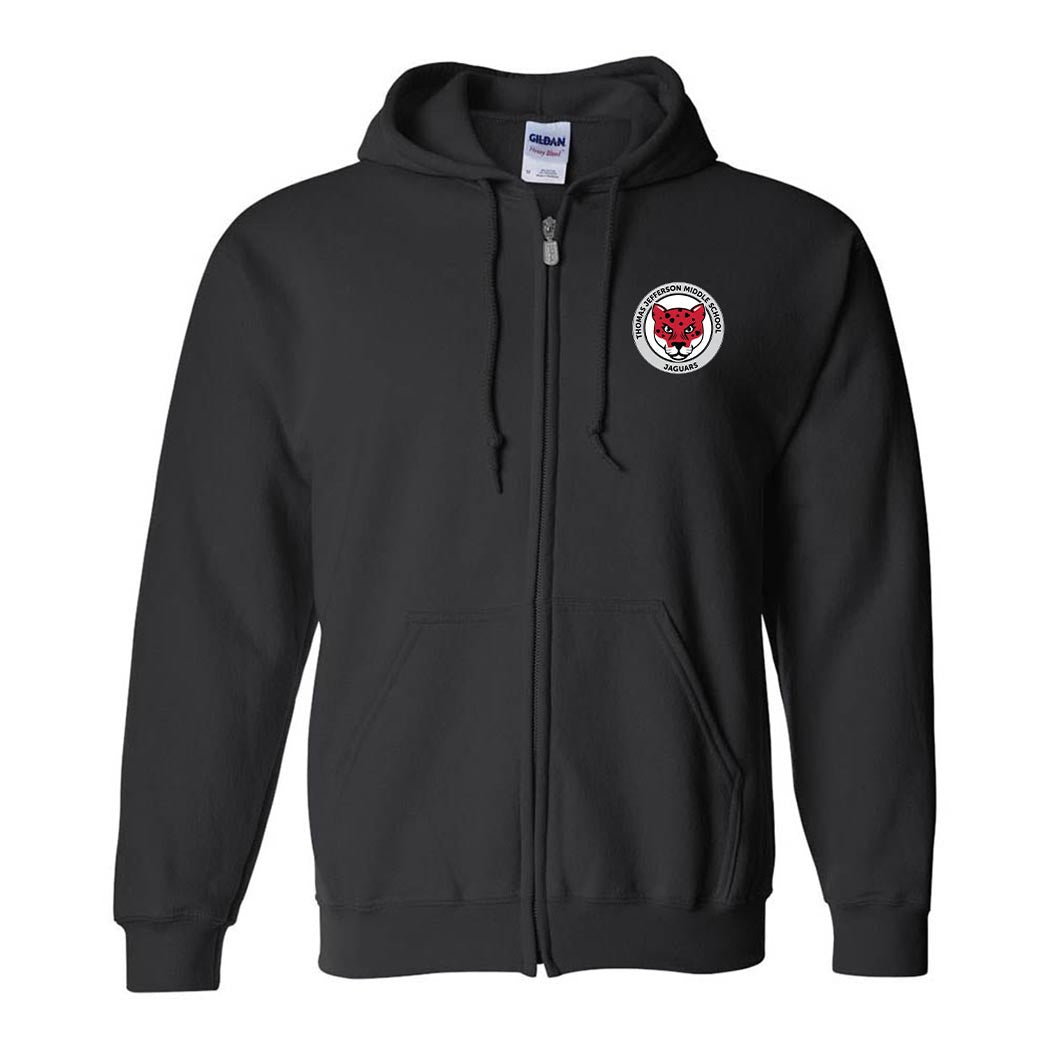 School Logo ~ Zip Hoodie ~ Thomas Jefferson Middle School