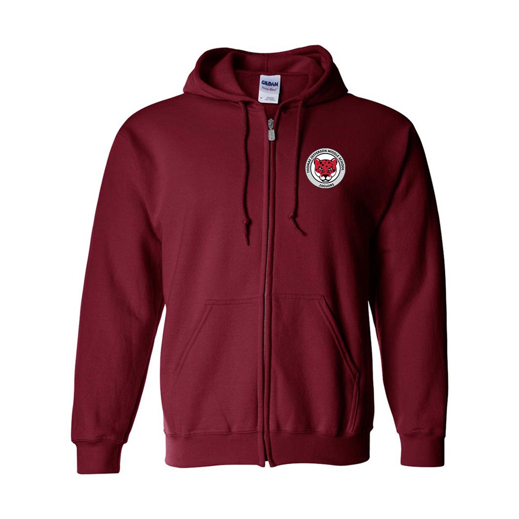 School Logo ~ Zip Hoodie ~ Thomas Jefferson Middle School