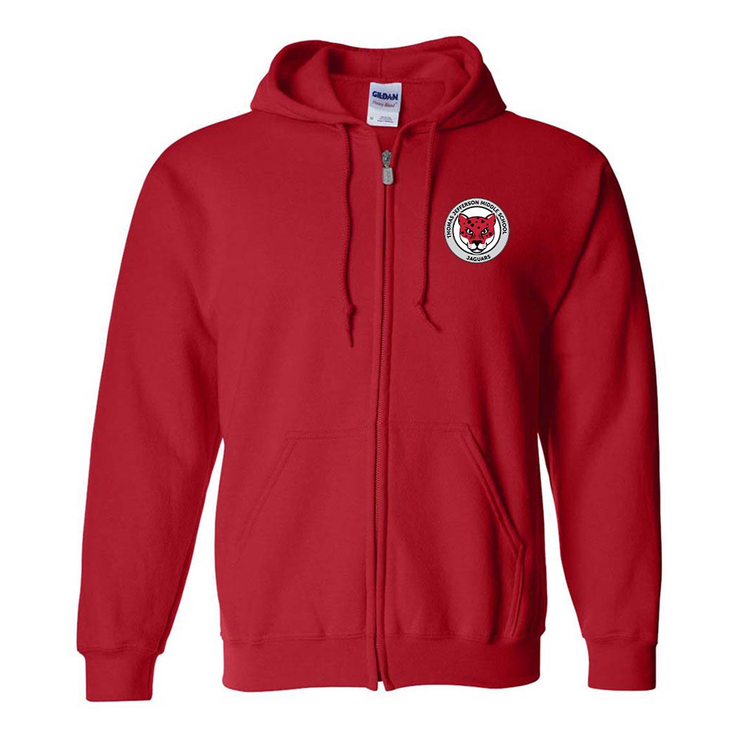 School Logo ~ Zip Hoodie ~ Thomas Jefferson Middle School