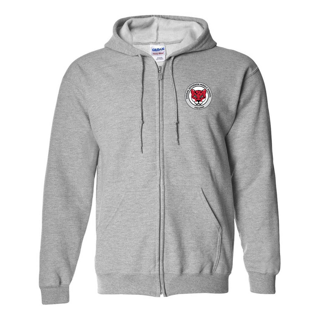 School Logo ~ Zip Hoodie ~ Thomas Jefferson Middle School