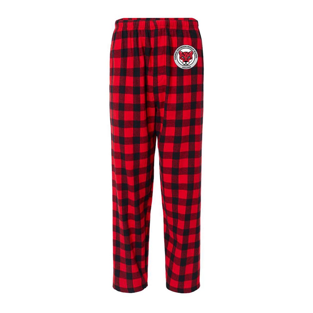 School Logo ~ Flannel Pants ~ Thomas Jefferson Middle School