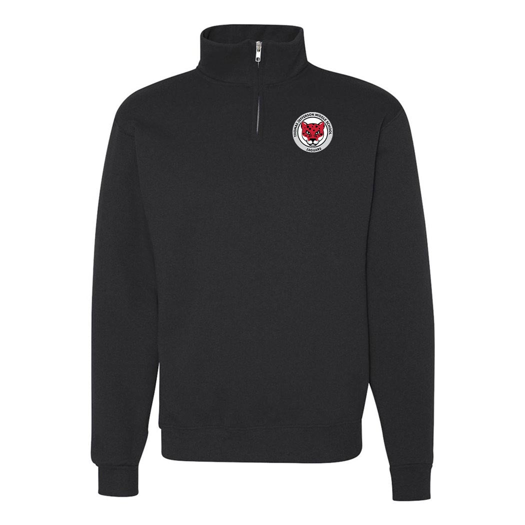 School Logo ~ Quarter Zip Sweatshirt ~ Thomas Jefferson Middle School