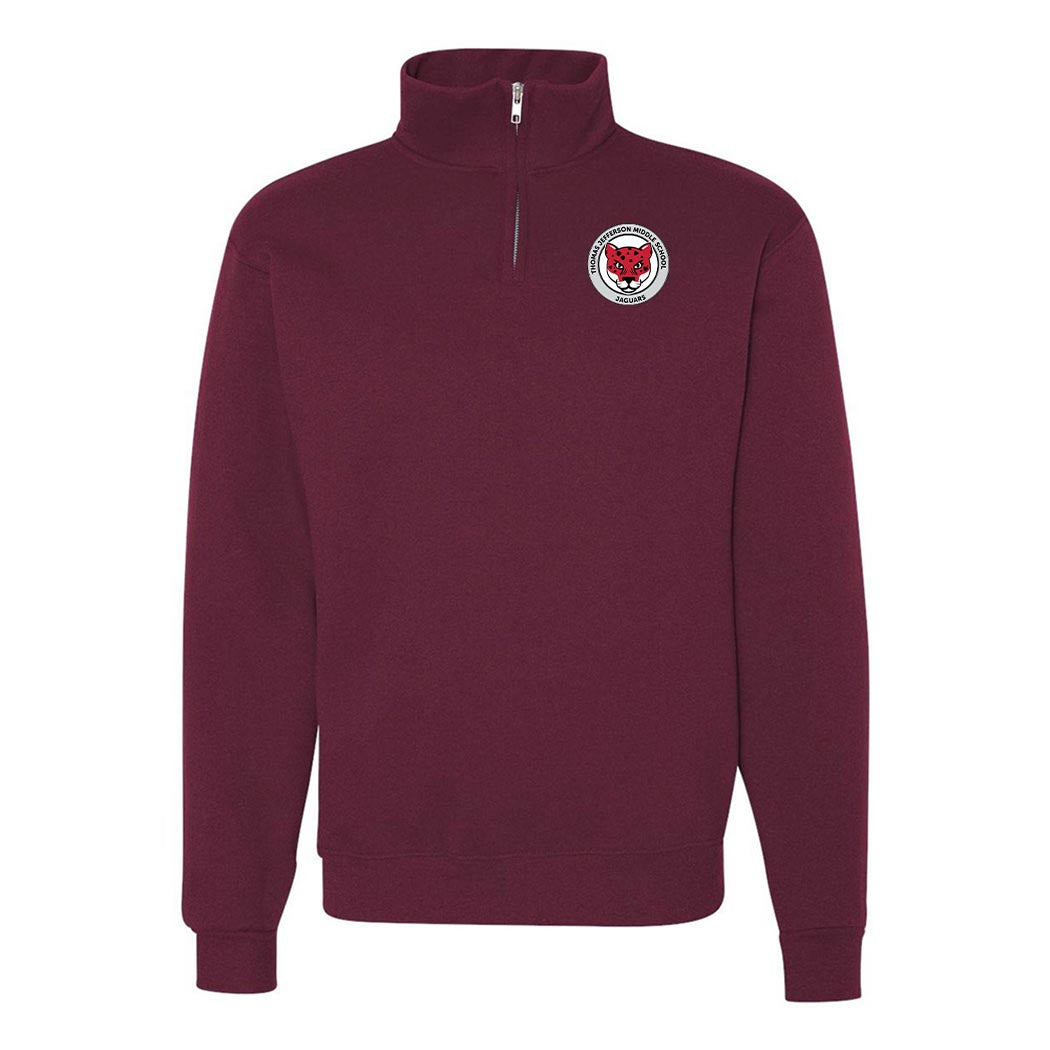 School Logo ~ Quarter Zip Sweatshirt ~ Thomas Jefferson Middle School