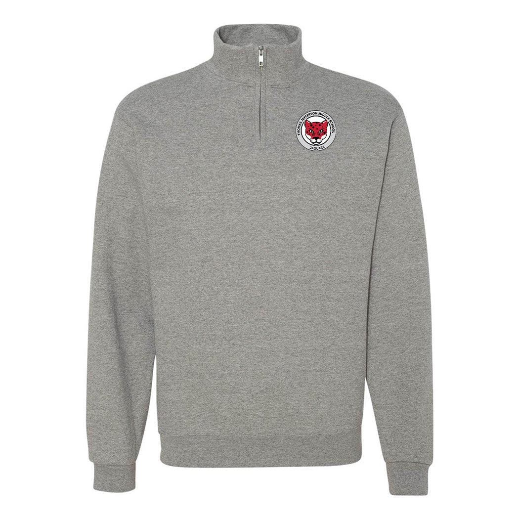 School Logo ~ Quarter Zip Sweatshirt ~ Thomas Jefferson Middle School