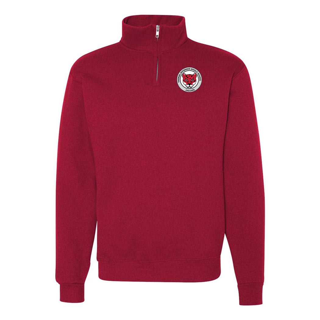 School Logo ~ Quarter Zip Sweatshirt ~ Thomas Jefferson Middle School