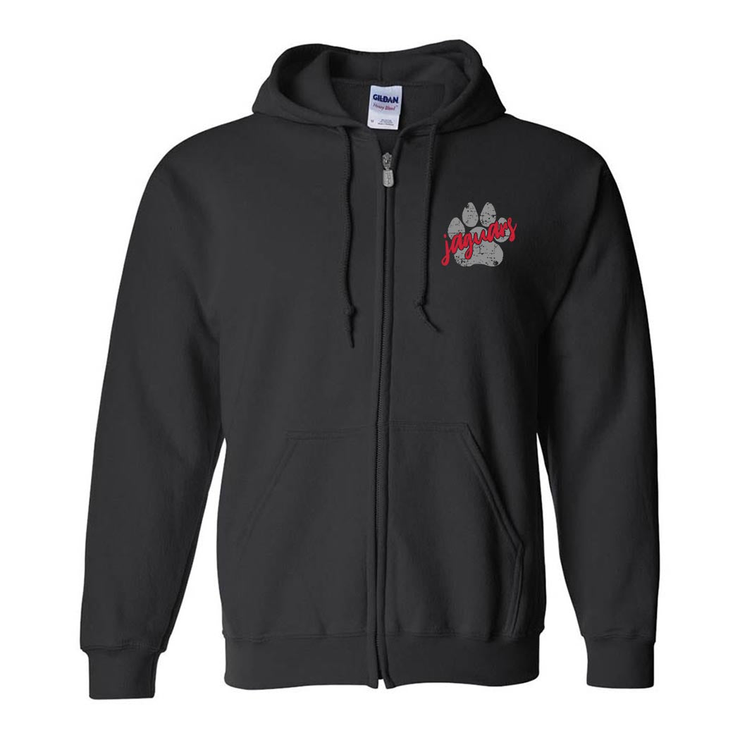 Jaguars Paw ~ Zip Hoodie ~ Thomas Jefferson Middle School