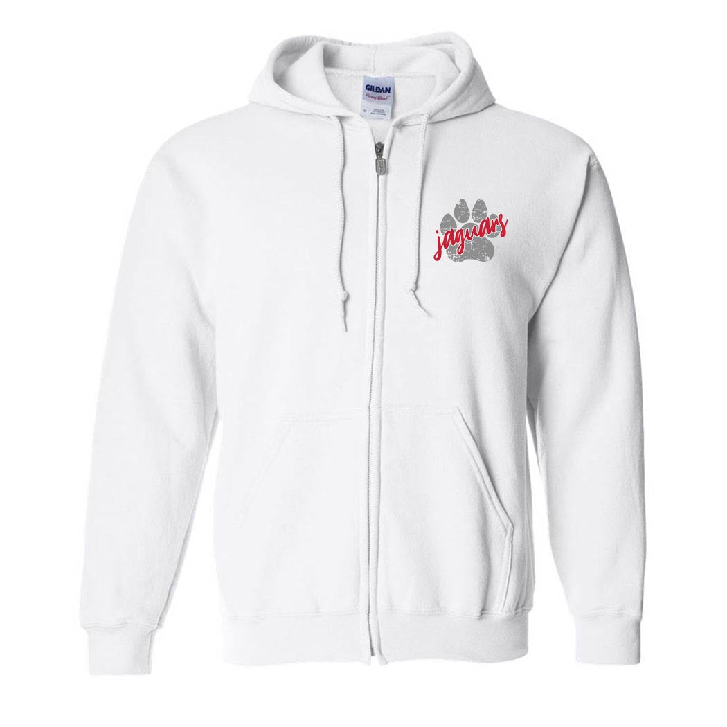 Jaguars Paw ~ Zip Hoodie ~ Thomas Jefferson Middle School