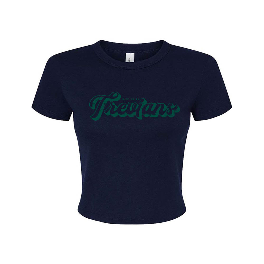 Trevians Vintage Script ~ Micro Rib Baby Tee ~ New Trier High School