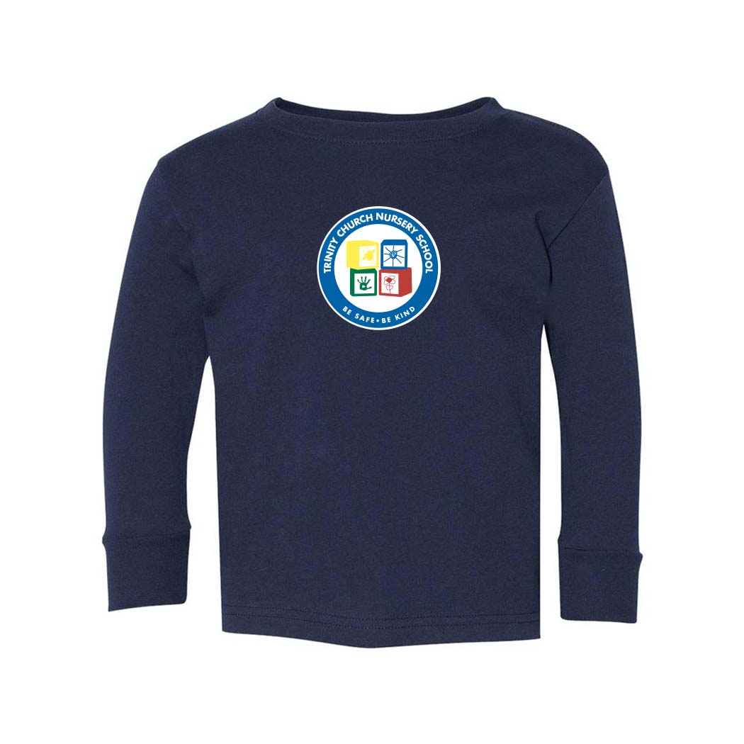 TRINITY BADGE LONG SLEEVE TEE ~ TRINITY NURSERY SCHOOL ~ toddler ~ classic fit