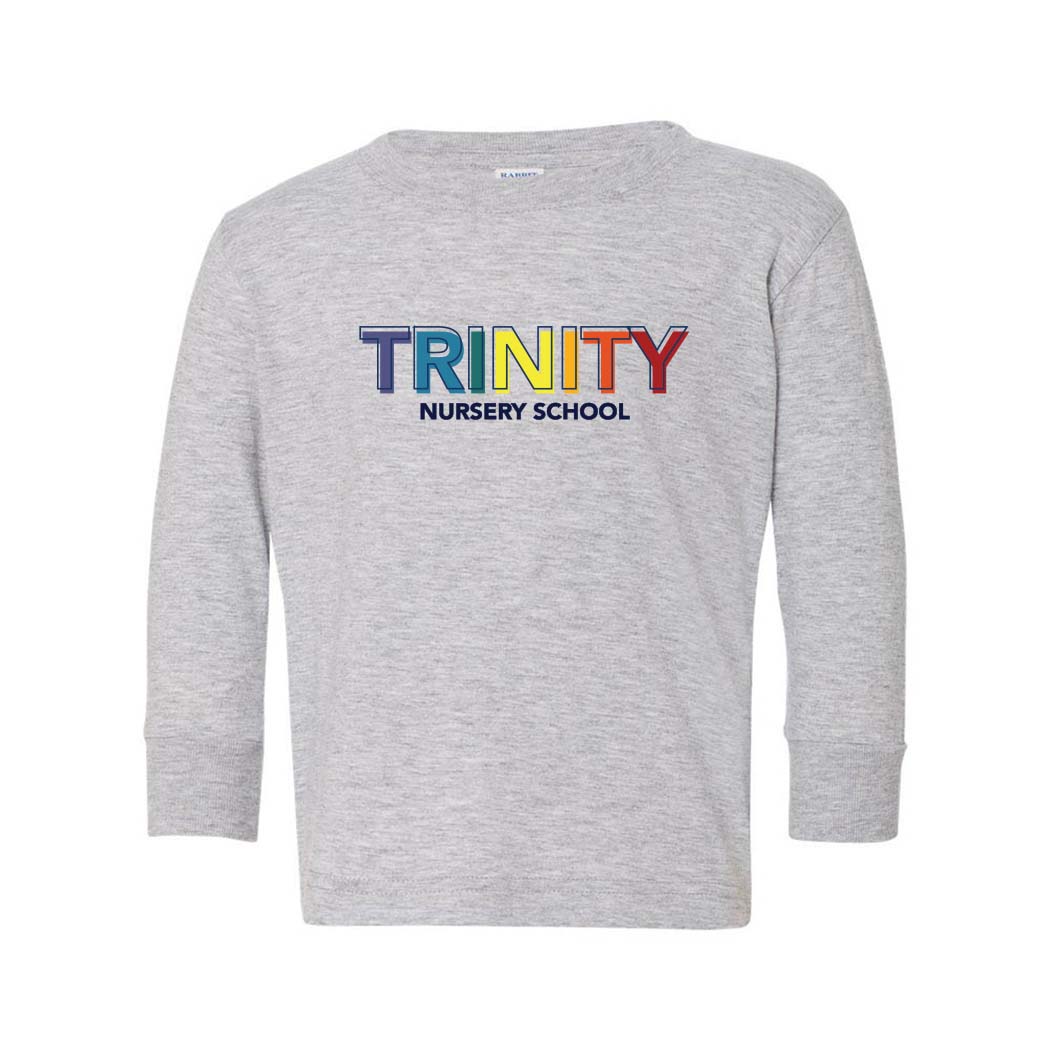 TRINITY RAINBOW LONG SLEEVE TEE ~ TRINITY NURSERY SCHOOL ~ toddler ~ classic fit