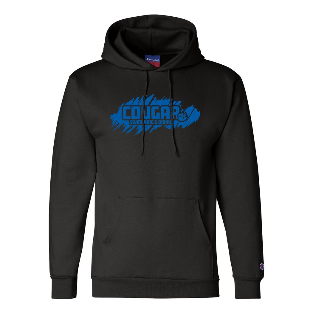 Cougar Head ~ Powerblend Hoodie ~ Vernon Hills High School Swim & Dive