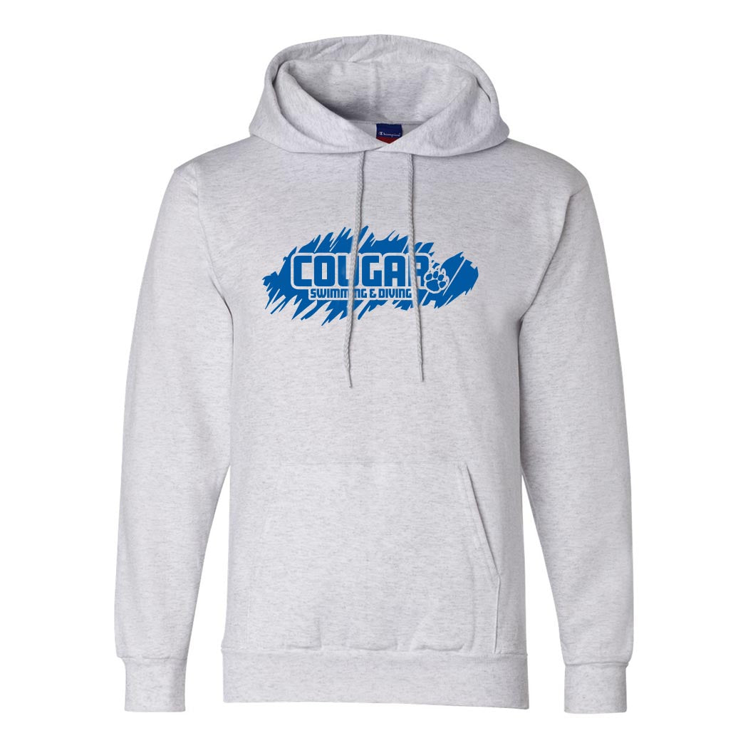 Cougar Head ~ Powerblend Hoodie ~ Vernon Hills High School Swim & Dive