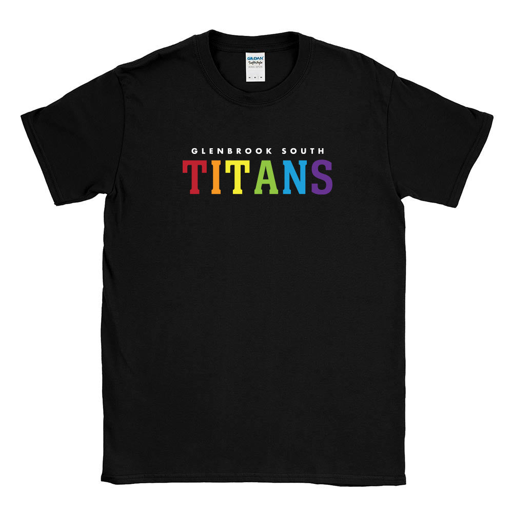Varsity Rainbow ~ Cotton T-Shirt ~ Glenbrook South High School Booster Club