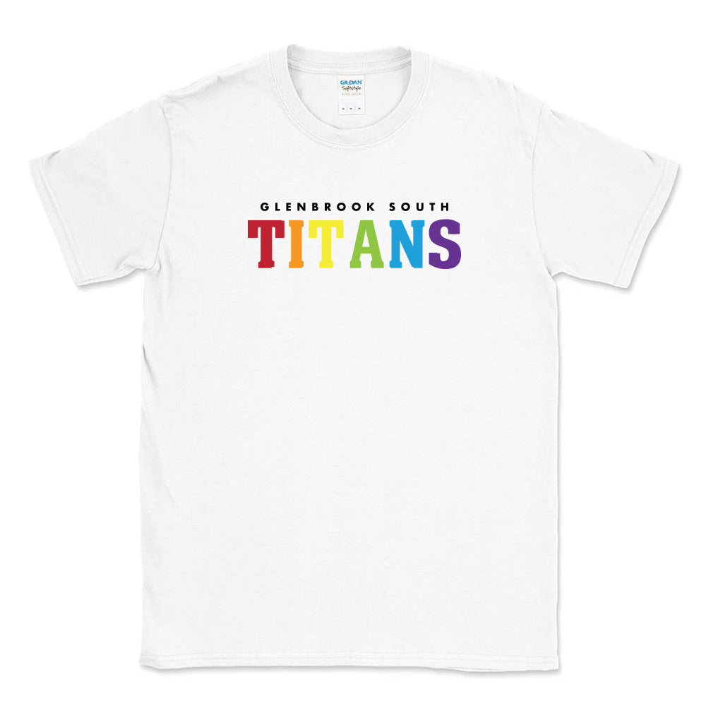 Varsity Rainbow ~ Cotton T-Shirt ~ Glenbrook South High School Booster Club