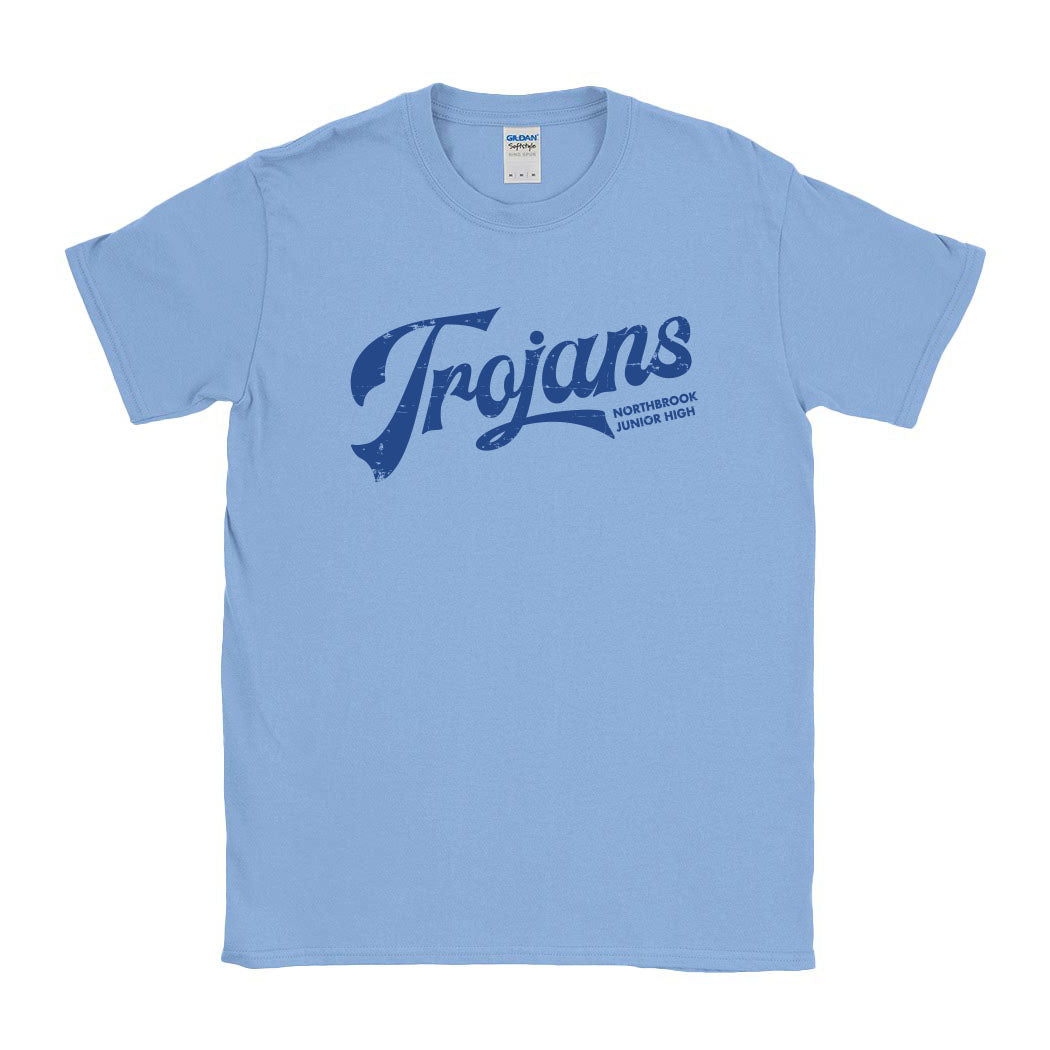 Vintage Script ~ Cotton T-Shirt ~ Northbrook Junior High School-carolina blue