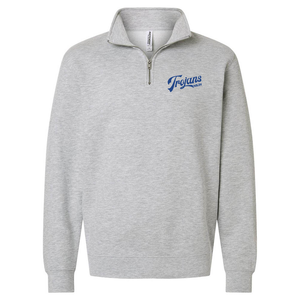 Vintage Script Trojans ~ Quarter-Zip Sweatshirt ~ Northbrook Junior High School