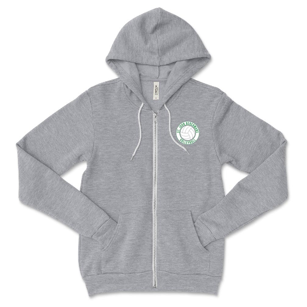 Volleyball Badge ~ Zip Hoodie ~ SJB Athletics