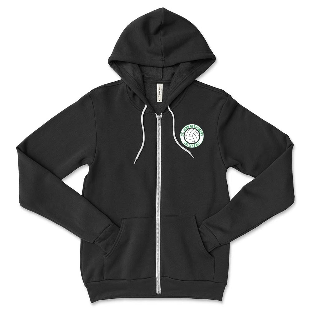 Volleyball Badge ~ Zip Hoodie ~ SJB Athletics