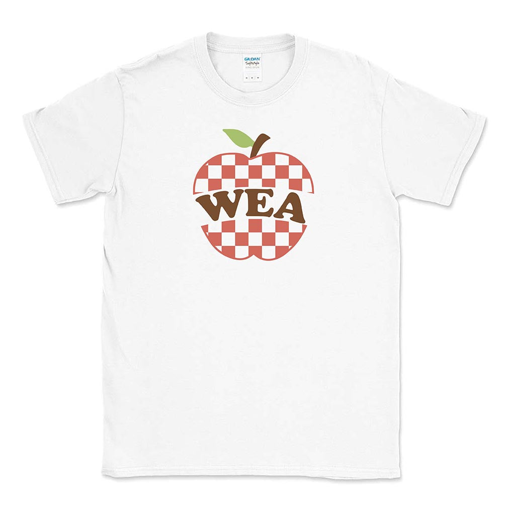 WEA CHECKERED APPLE SOFTSTYLE TEE ~ WEA ~ adult ~ classic fit