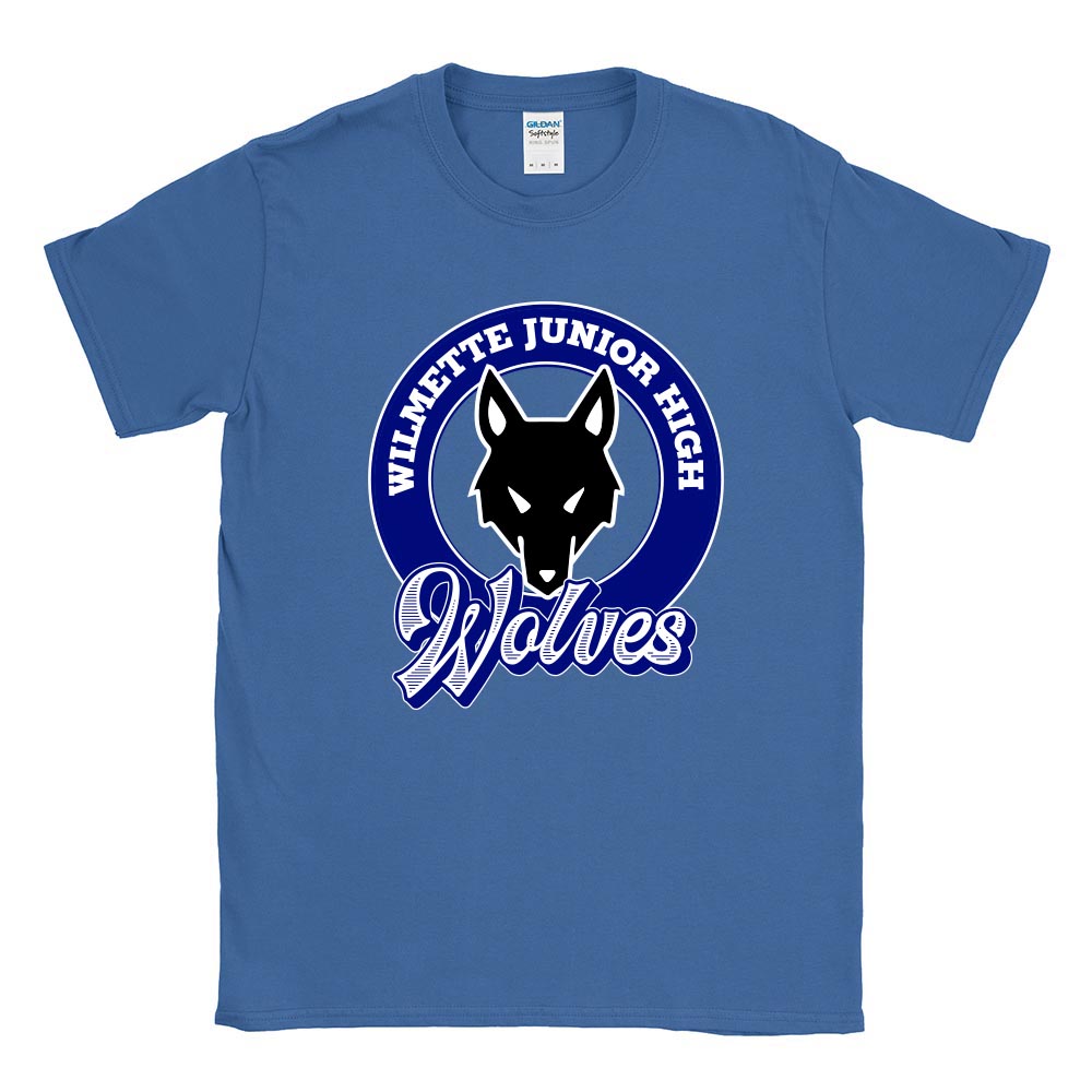 WJHS WOLVES MASCOT BADGE ~ WILMETTE JUNIOR HIGH ~ youth & adult ~ classic unisex fit