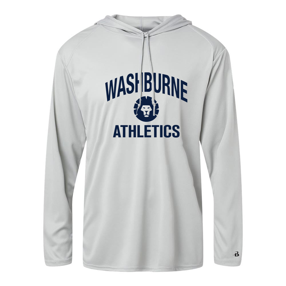 Washburne Athletics ~ Performance Long Sleeve Hooded T-Shirt ~ Washburne School