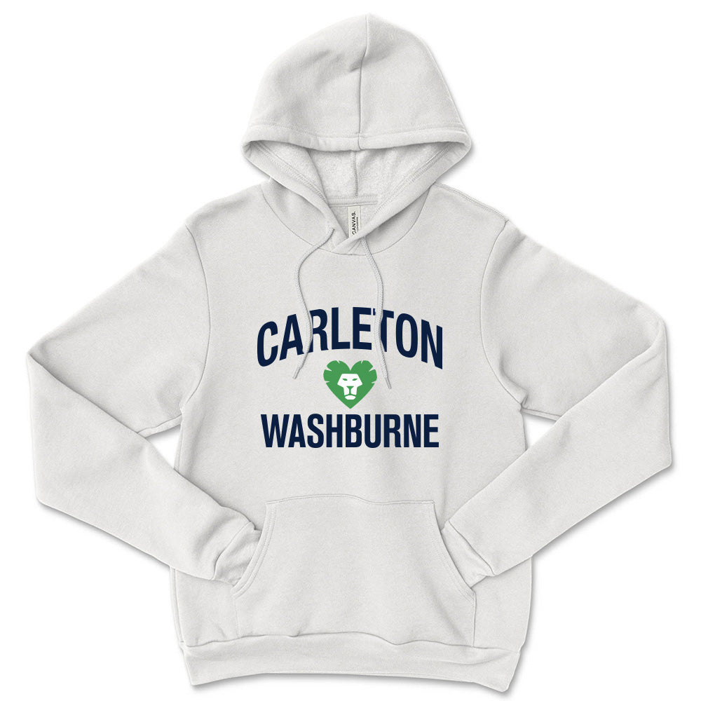 Washburne Lion Heart ~ Sponge Fleece Hoodie ~ Washburne School