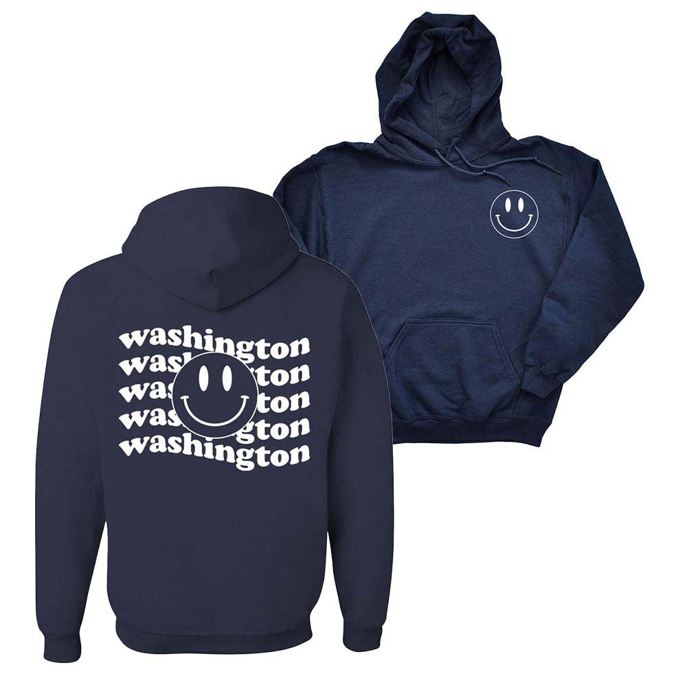 WAVY TEXT WITH SMILEY HOODIE ~ WASHINGTON ELEMENTARY SCHOOL ~ youth & adult ~ classic unisex fit