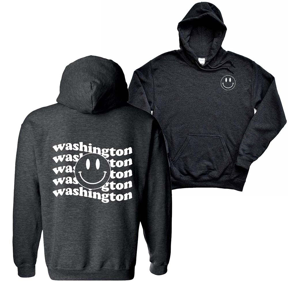 WAVY TEXT WITH SMILEY HOODIE ~ WASHINGTON ELEMENTARY SCHOOL ~ youth & adult ~ classic unisex fit