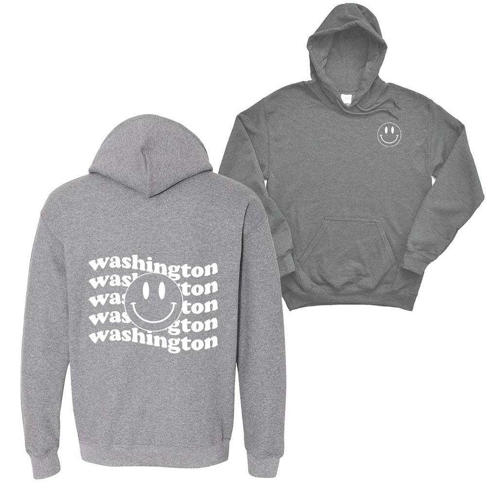 WAVY TEXT WITH SMILEY HOODIE ~ WASHINGTON ELEMENTARY SCHOOL ~ youth & adult ~ classic unisex fit