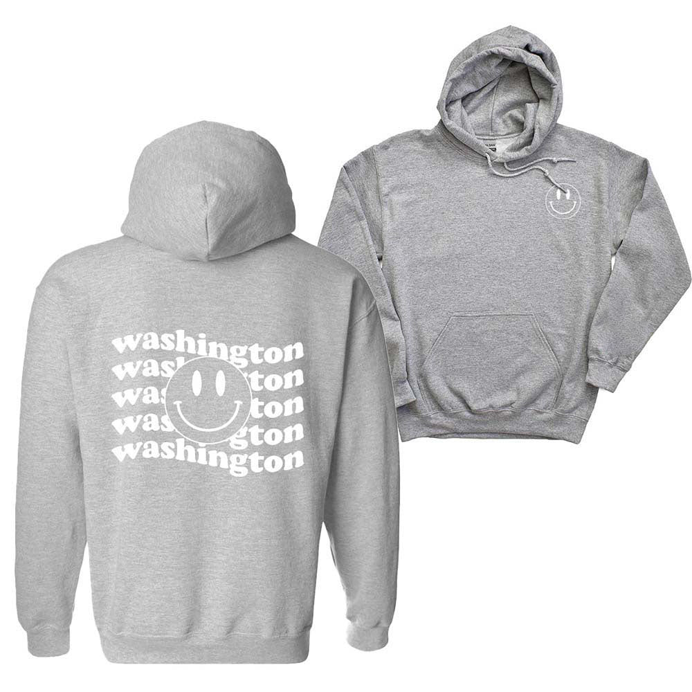 WAVY TEXT WITH SMILEY HOODIE ~ WASHINGTON ELEMENTARY SCHOOL ~ youth & adult ~ classic unisex fit