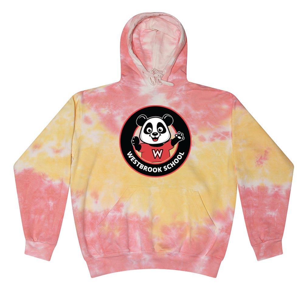 WESTBROOK LOGO TIE DYE HOODIE ~ WESTBROOK ELEMENTARY SCHOOL ~ youth & adult ~ classic unisex fit