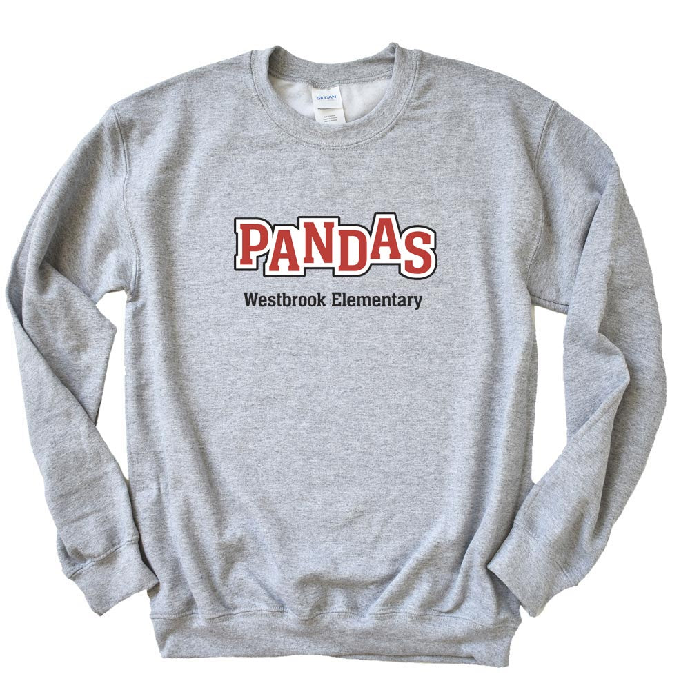 PANDAS OUTLINE SWEATSHIRT ~ WESTBROOK ELEMENTARY SCHOOL ~ youth and adult ~ classic fit