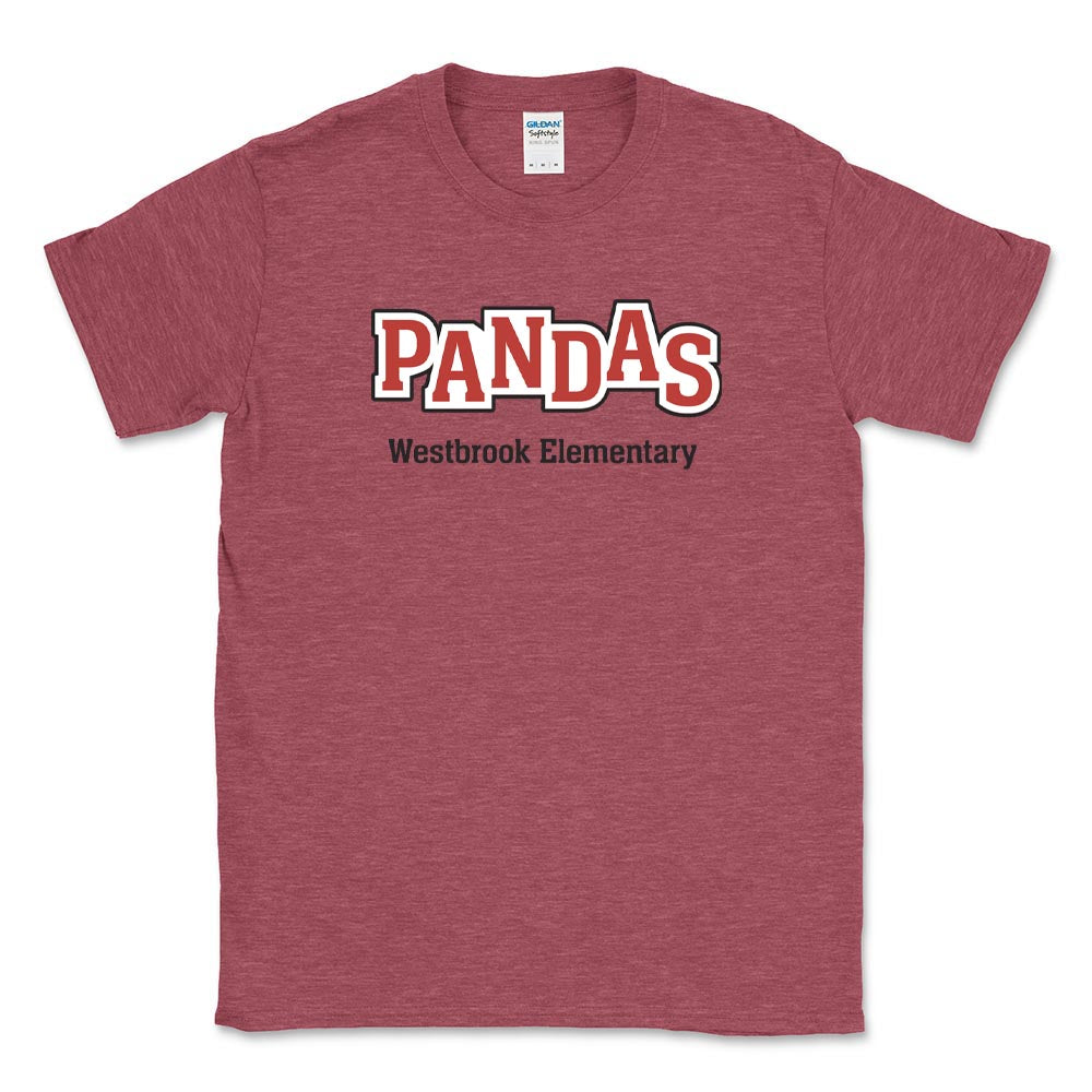 PANDAS OUTLINE TEE ~  WESTBROOK ELEMENTARY SCHOOL ~ youth & adult ~ classic unisex fit