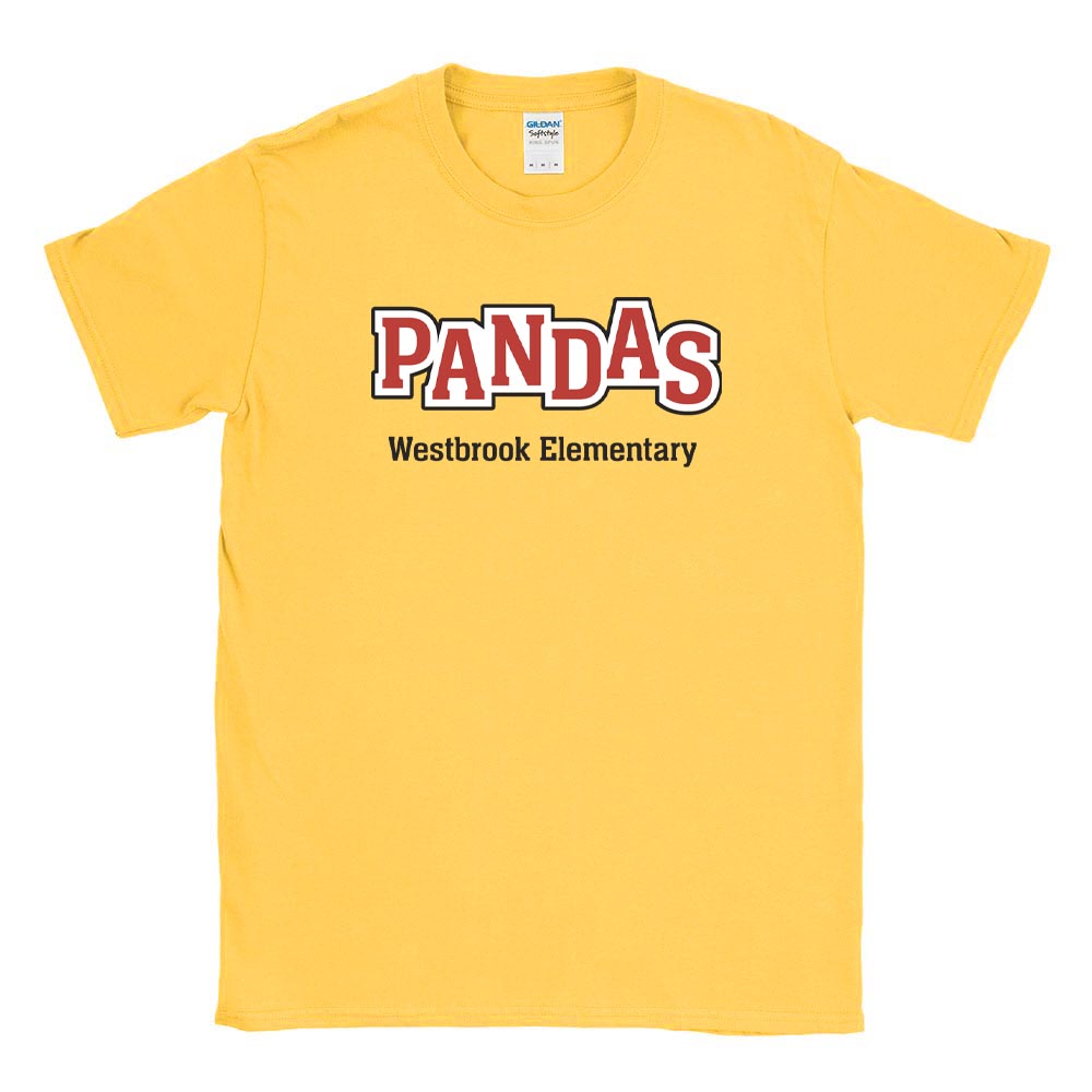 PANDAS OUTLINE TEE ~  WESTBROOK ELEMENTARY SCHOOL ~ youth & adult  ~ classic unisex fit