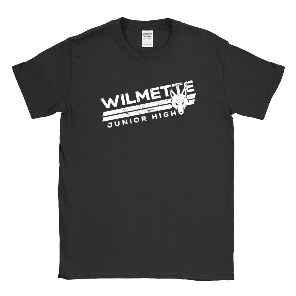Mascot Stripes ~ Cotton T-Shirt ~ Wilmette Junior High School