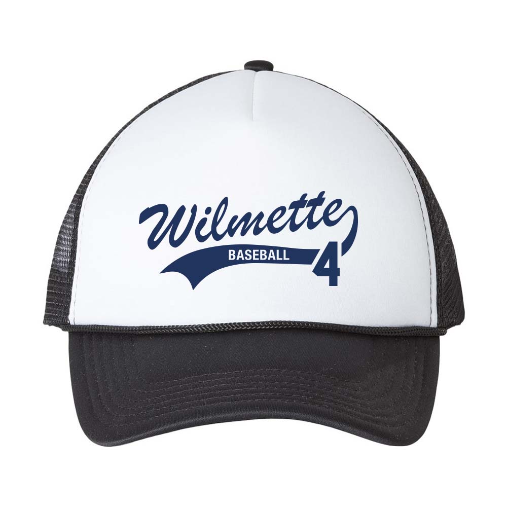 Travel Team W/ Optional Number Foam ~ Trucker Cap ~ Wilmette Baseball