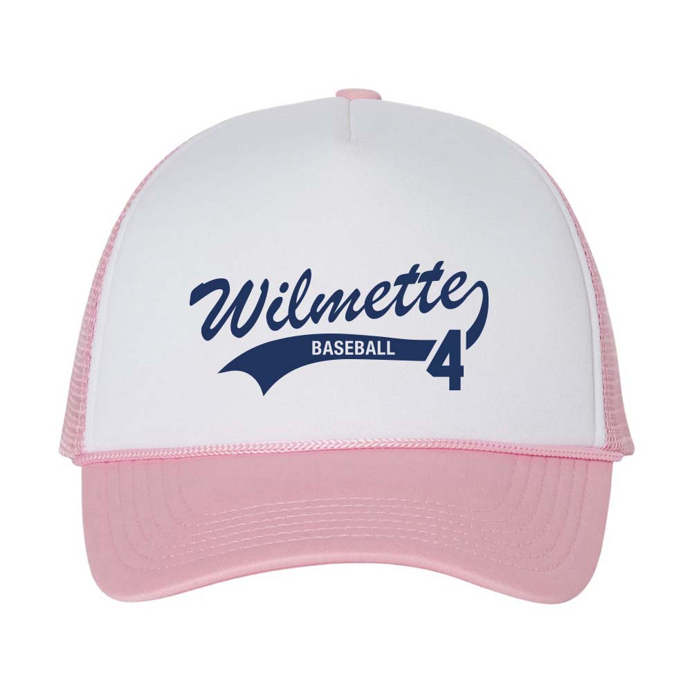 Travel Team W/ Optional Number Foam ~ Trucker Cap ~ Wilmette Baseball