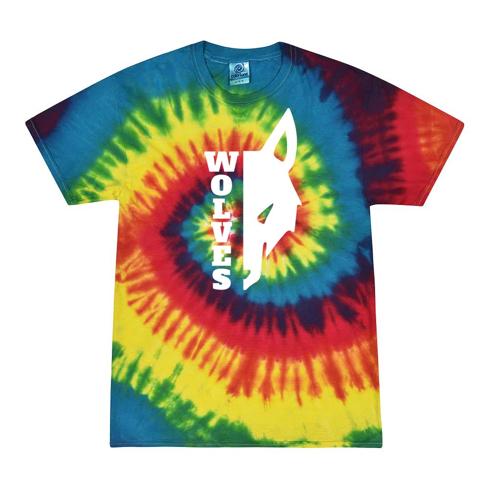 WOLVES TIE DYE TEE ~ WILMETTE JUNIOR HIGH ~ youth &  adult ~ classic fit