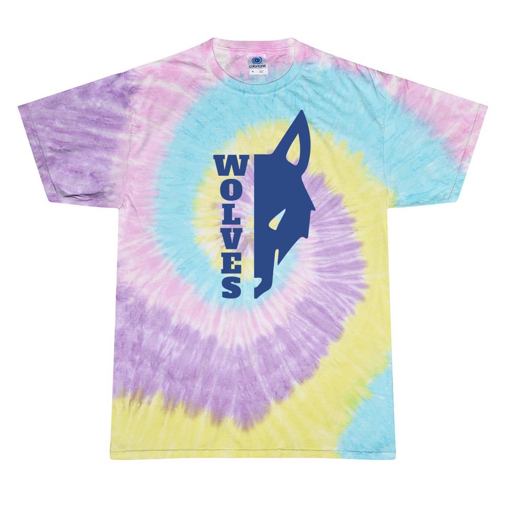WOLVES TIE DYE TEE ~ WILMETTE JUNIOR HIGH ~ youth &  adult ~ classic fit