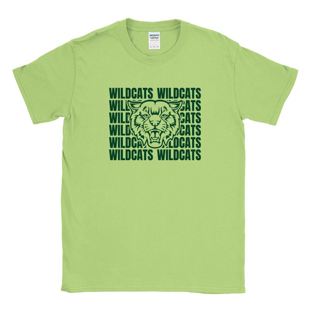 Wildcats Mascot Repeater ~ Cotton T-Shirt ~ Wood Oaks Junior High