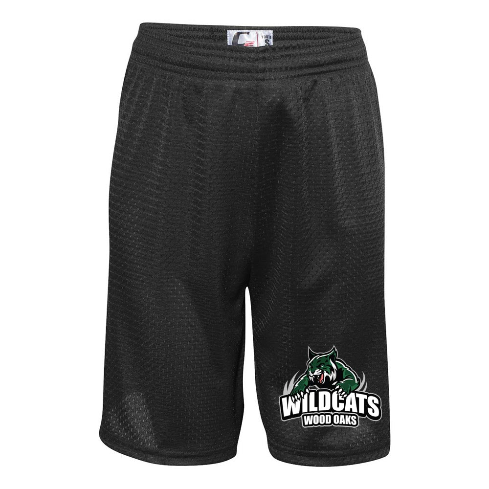 Wildcats Mascot ~ Mesh Shorts ~ Wood Oaks Junior High