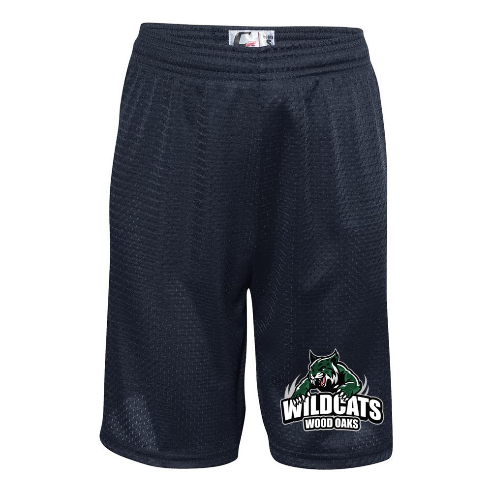 Wildcats Mascot ~ Mesh Shorts ~ Wood Oaks Junior High
