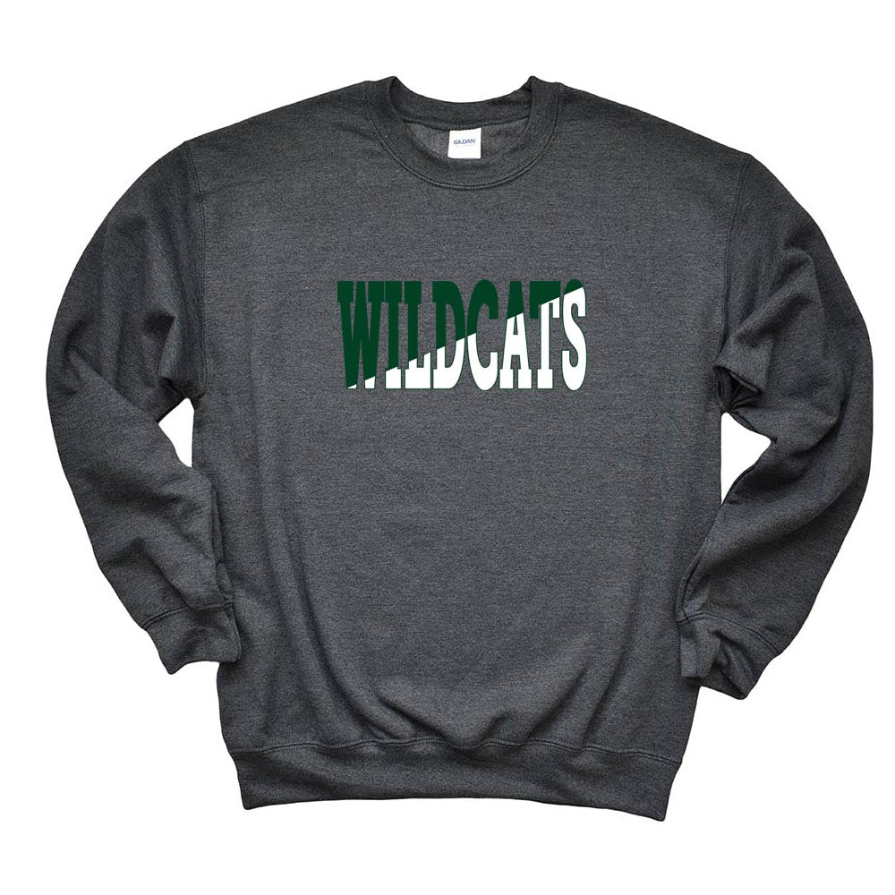 Split Wildcats ~ Crewneck Sweatshirt ~ Wood Oaks Junior High