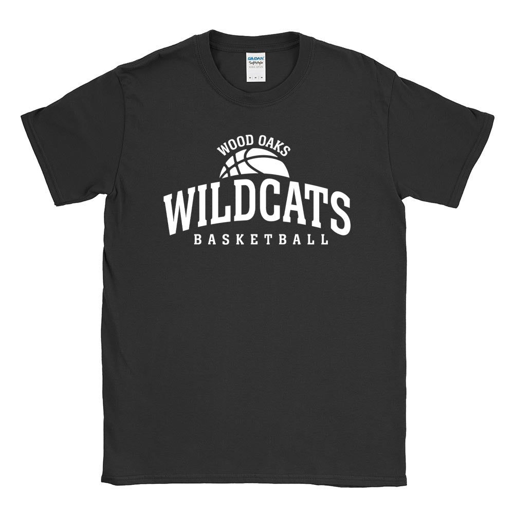BASKETBALL SOFTSTYLE TEE ~ WOOD OAKS ATHLETICS ~ youth and adult ~ classic fit