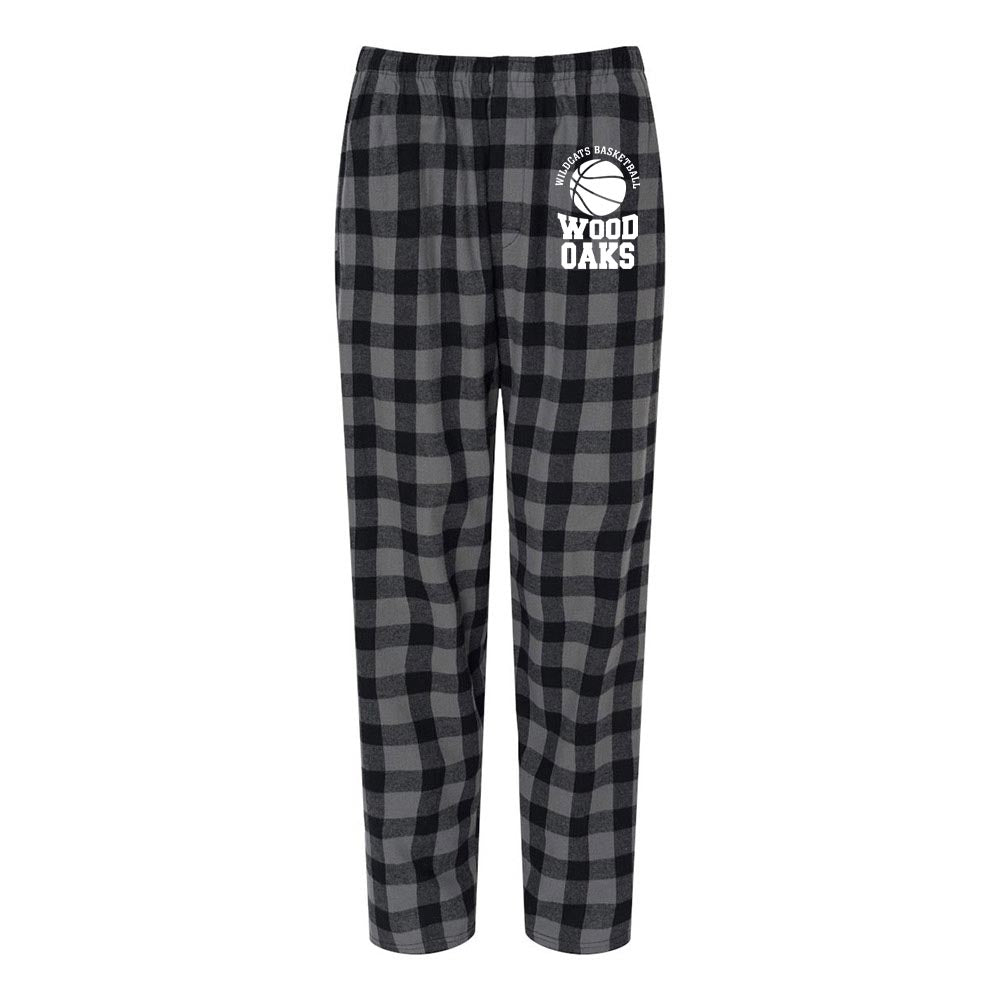 BASKETBALL FLANNEL PANTS ~ WOOD OAKS ATHLETICS ~  juniors and adult ~  classic fit