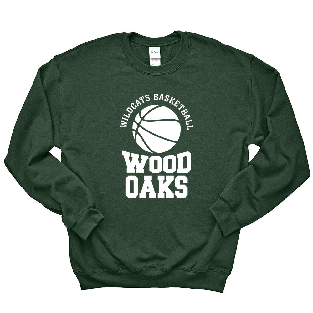 BASKETBALL UNISEX SWEATSHIRT ~ WOOD OAKS ATHLETICS ~ youth and adult ~ classic fit