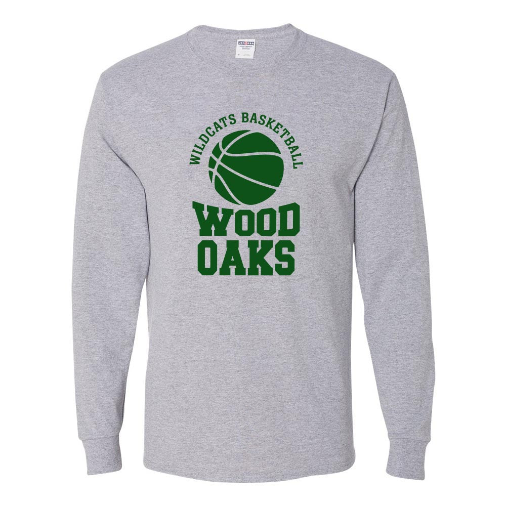 BASKETBALL LONG SLEEVE DRIPOWER TEE ~ WOOD OAKS ATHLETICS ~ youth and adult ~ classic fit