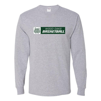 Basketball Horizontal ~ Long Sleeve Dripower T-Shirt ~ Wood Oaks Athletics