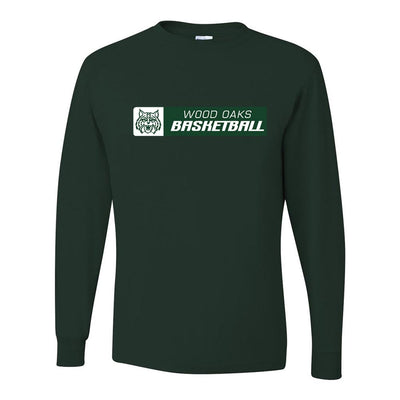 Basketball Horizontal ~ Long Sleeve 50/50 T-Shirt ~ Wood Oaks Athletics