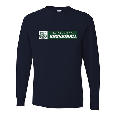 Basketball Horizontal ~ Long Sleeve 50/50 T-Shirt ~ Wood Oaks Athletics
